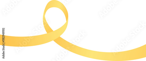 golden ribbon cancer awareness vector illustration
