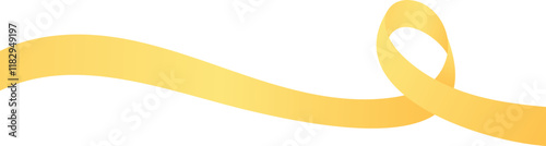 golden ribbon cancer awareness vector illustration