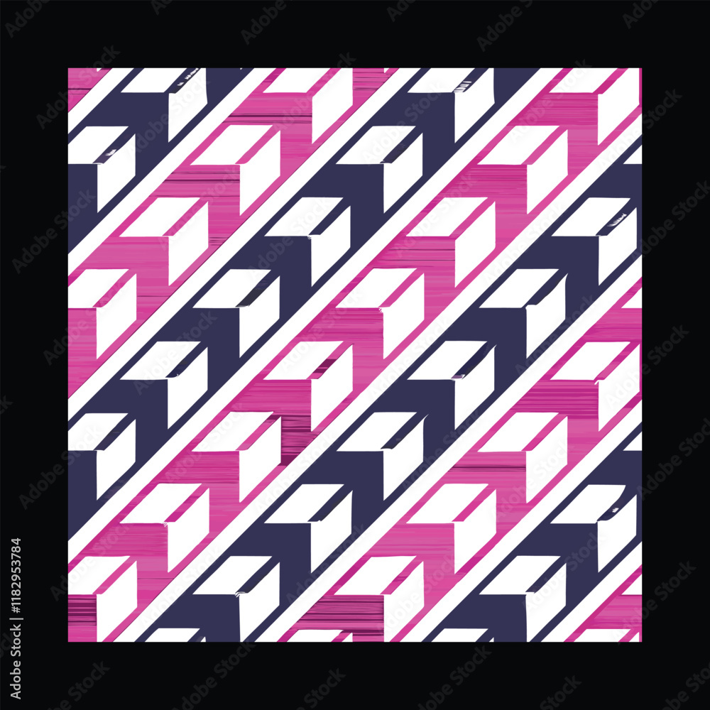 Fototapeta premium Contemporary Abstract Geometric Seamless Patterns for Fashionable Design - Beautiful Textures and Vector Background Illustrations for Creative Art Projects.