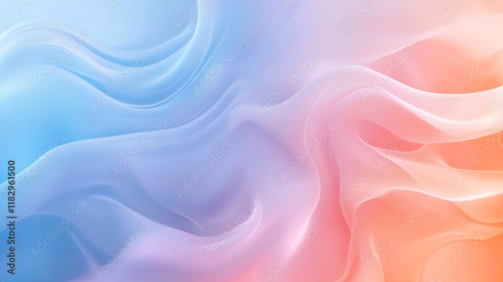 Abstract Pastel Waves Flowing Smoothly Together Abstract Pastel Waves Flowing Smoothly Together