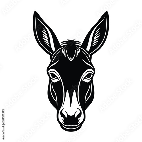 Mule head vector silhouette art illustration
