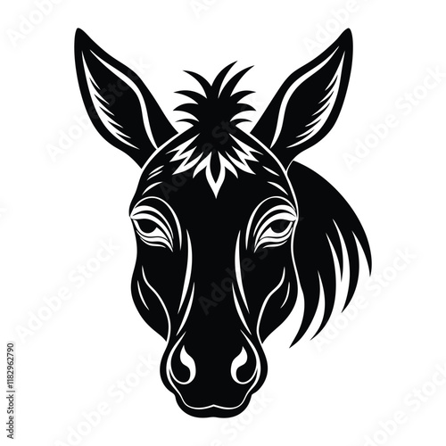 Mule head vector silhouette art illustration
