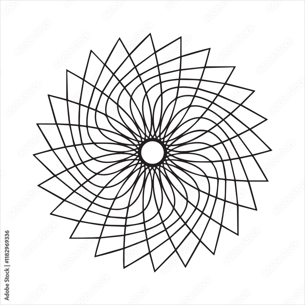 Obraz premium Abstract Minimalist lined arch shape art illustration.