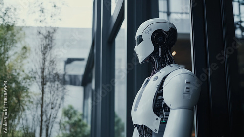 AI technology, artificial intelligence in work to help maximize efficiency, businessman uses AI technology to help analyze big data and use it in human daily life, future technology.