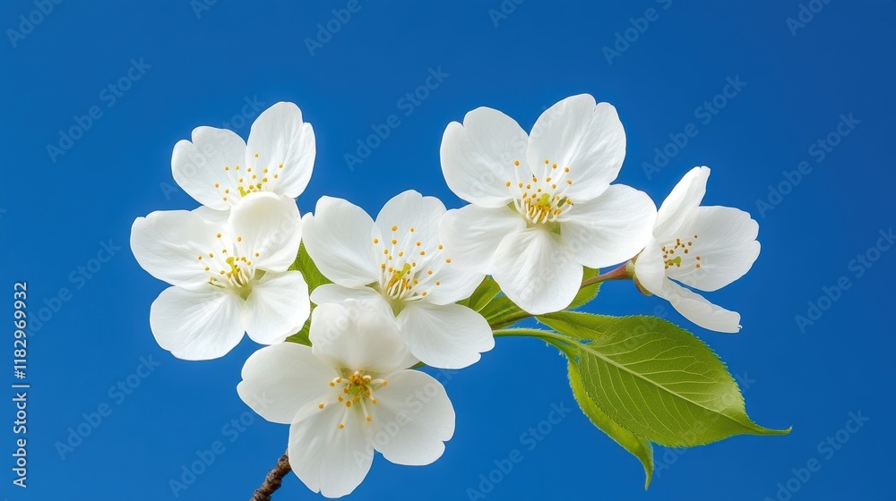 A beautiful white flower with a blue sky in the background A beautiful white flower with a blue sky in the background