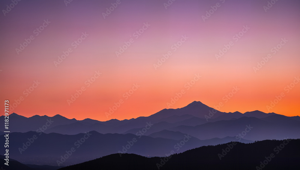 Αυτοκόλλητο A breathtaking sunset paints the sky with vibrant hues of orange