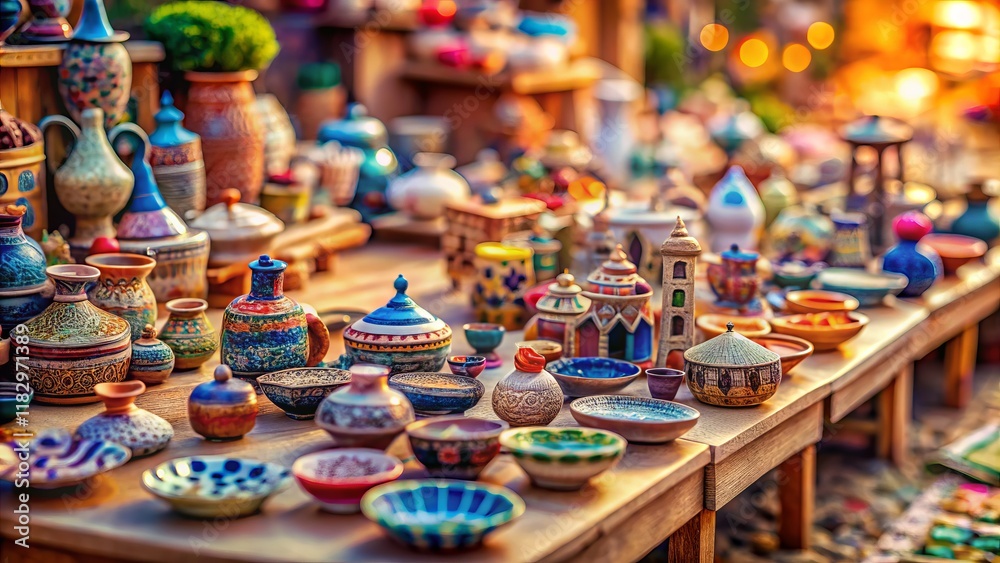 Fototapeta premium Pastel Crafts: Tilt-Shift Photography for Marketing & Branding - High-Resolution Stock Images