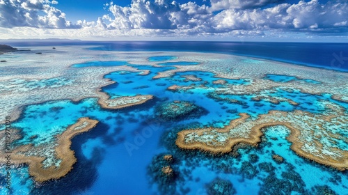 Aerial View of the Great Barrier Reef: Australia's Underwater Paradise