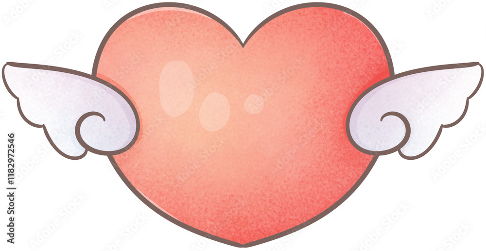 Red heart with wings Red heart with wings