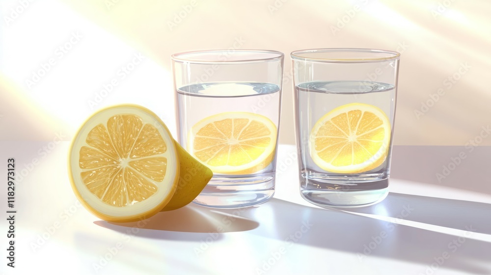 Refreshing lemon water, perfect for a sunny day! 🍋☀️
