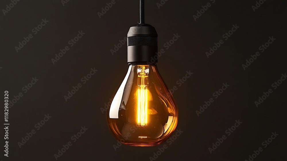 Retro style bulb with warm amber light Retro style bulb with warm amber light