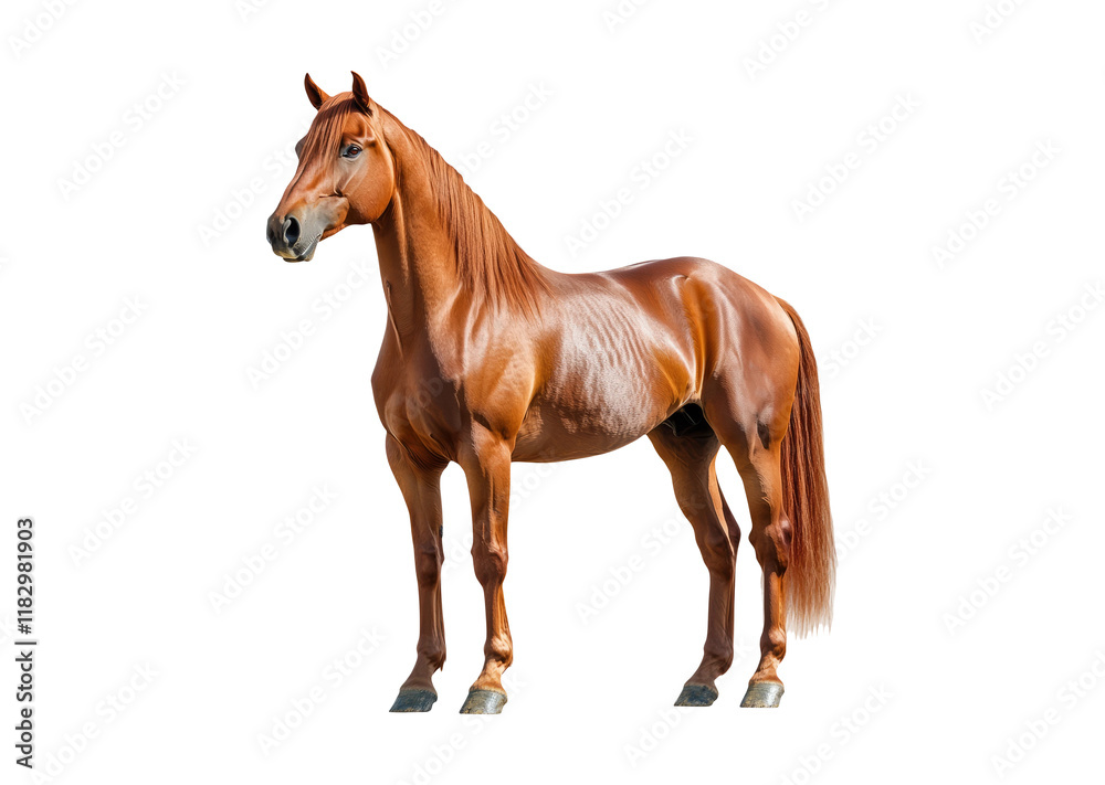 Obraz premium Realistic Brown Horse on Transparent Background