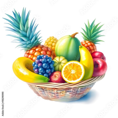 fruit bowl
fruit platter
fruit basket
fresh fruit
healthy food
still life
food photography
digital art
graphic design
illustration, fruit, food, apple, pineapple, orange, banana, fresh, isolated, 