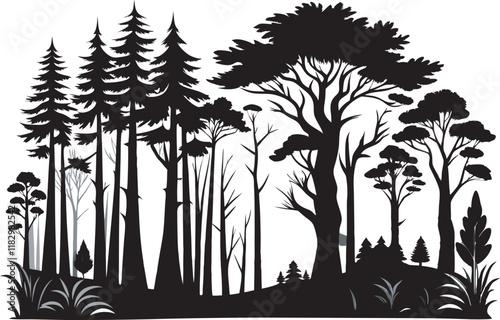 Wallpaper Mural the forest silhouette Torontodigital.ca