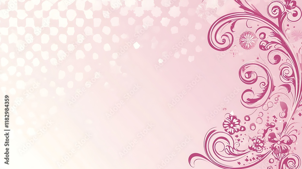 Pink Floral Design Background With Abstract Spots Pink Floral Design Background With Abstract Spots