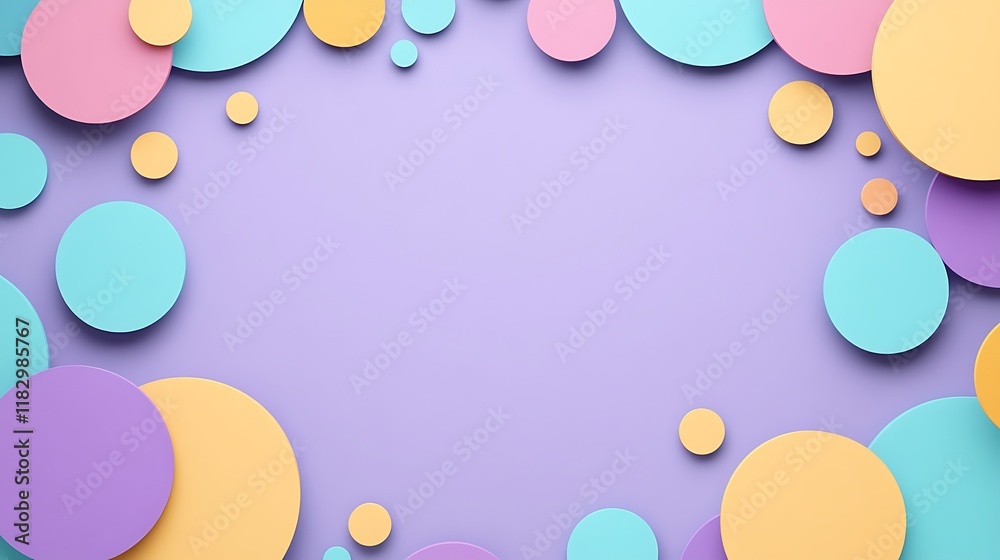 Pastel Circles Frame Purple Background Design Pastel Circles Frame Purple Background Design