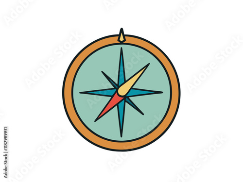 Vintage Compass Illustration Direction, Navigation, Travel, Exploration, Guidance