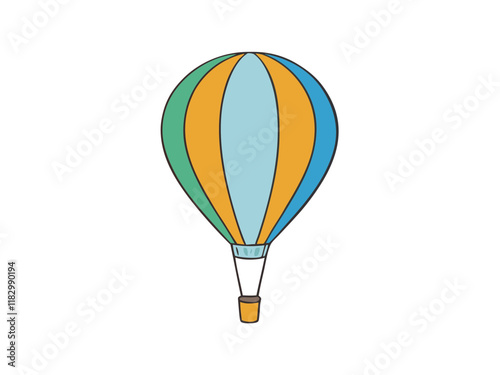 Colorful Hot Air Balloon Illustration, Travel, Adventure, Flight