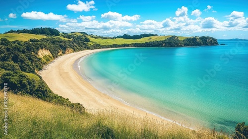Stunning Coastal Paradise: A Serene Beachside Scene