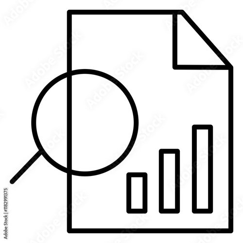 Modern analytic lineal icon depicting data visualization elements like charts and graphs. Ideal for dashboards, reports, or business tools, representing analysis, performance, and insights.