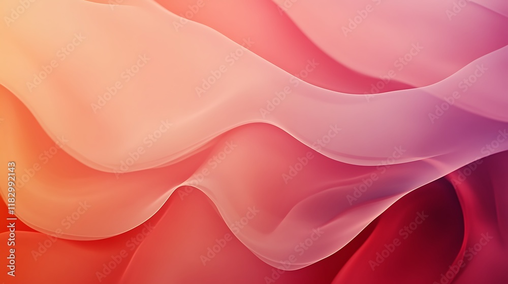 Fototapeta premium Abstract Pink and Red Wavy Fabric Design