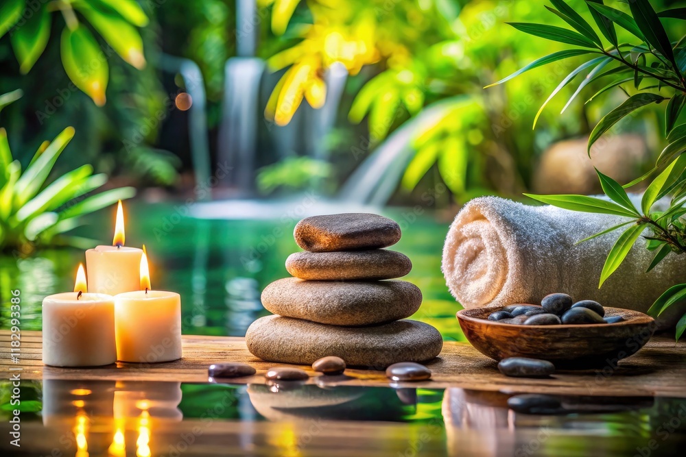 Indulge in a soothing spa massage: hot stones, warm towels, flickering candles, and serene nature sounds.