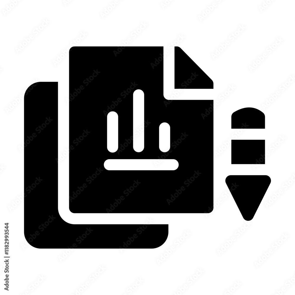 Modern analytic glyph icon depicting data visualization elements like charts and graphs. Ideal for dashboards, reports, or business tools, representing analysis, performance, and insights. Modern analytic glyph icon depicting data visualization elements like charts and graphs. Ideal for dashboards, reports, or business tools, representing analysis, performance, and insights.