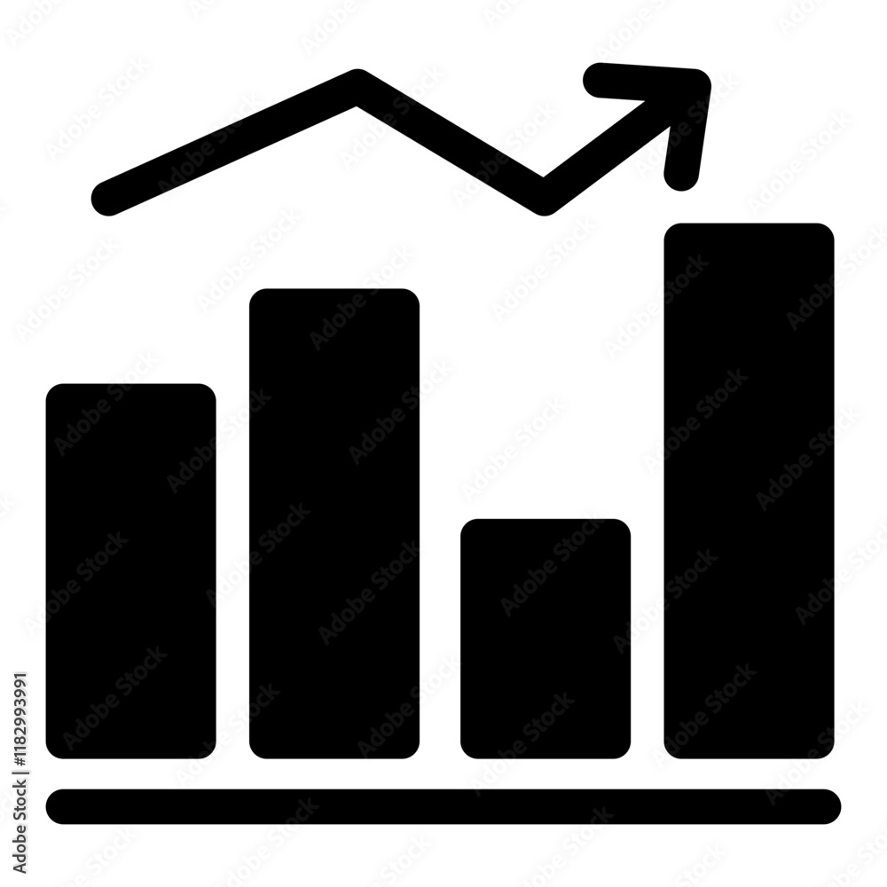 Modern analytic glyph icon depicting data visualization elements like charts and graphs. Ideal for dashboards, reports, or business tools, representing analysis, performance, and insights. Modern analytic glyph icon depicting data visualization elements like charts and graphs. Ideal for dashboards, reports, or business tools, representing analysis, performance, and insights.