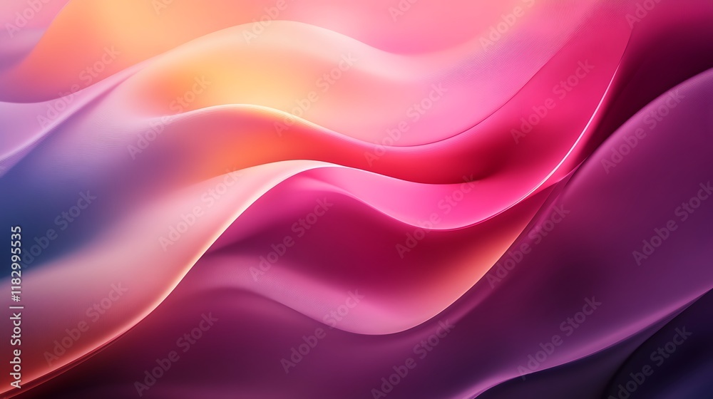 Fototapeta premium Abstract Pink Purple Orange Wave Design Background