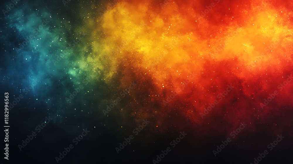 Fototapeta premium Colorful Nebula Clouds in Space with Vibrant Gas Blends