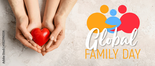 Hands of woman and child wi...