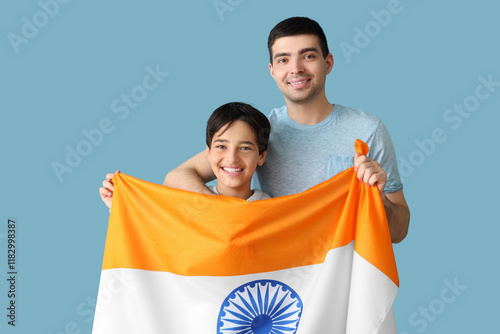 Little boy with his father ...