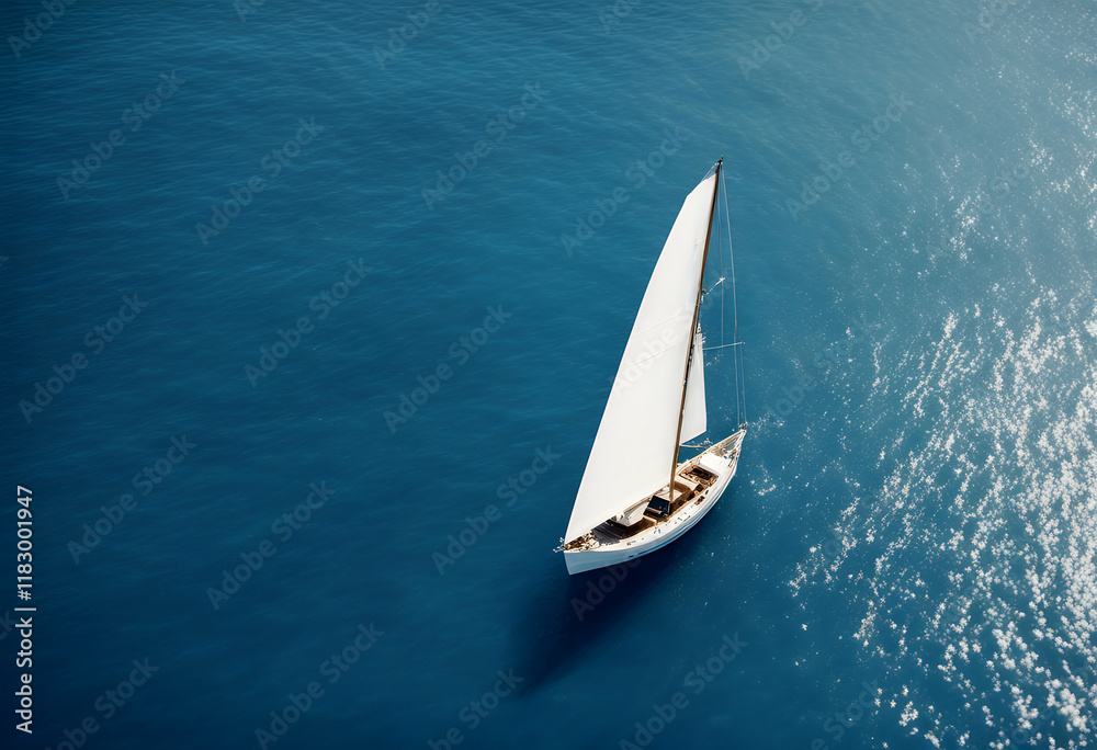 Fototapeta premium generated seen boat water deep white blue luxury nautical ship speed transportation vessel sport yacht cruise ocean adventure holiday lifestyle nature sunny