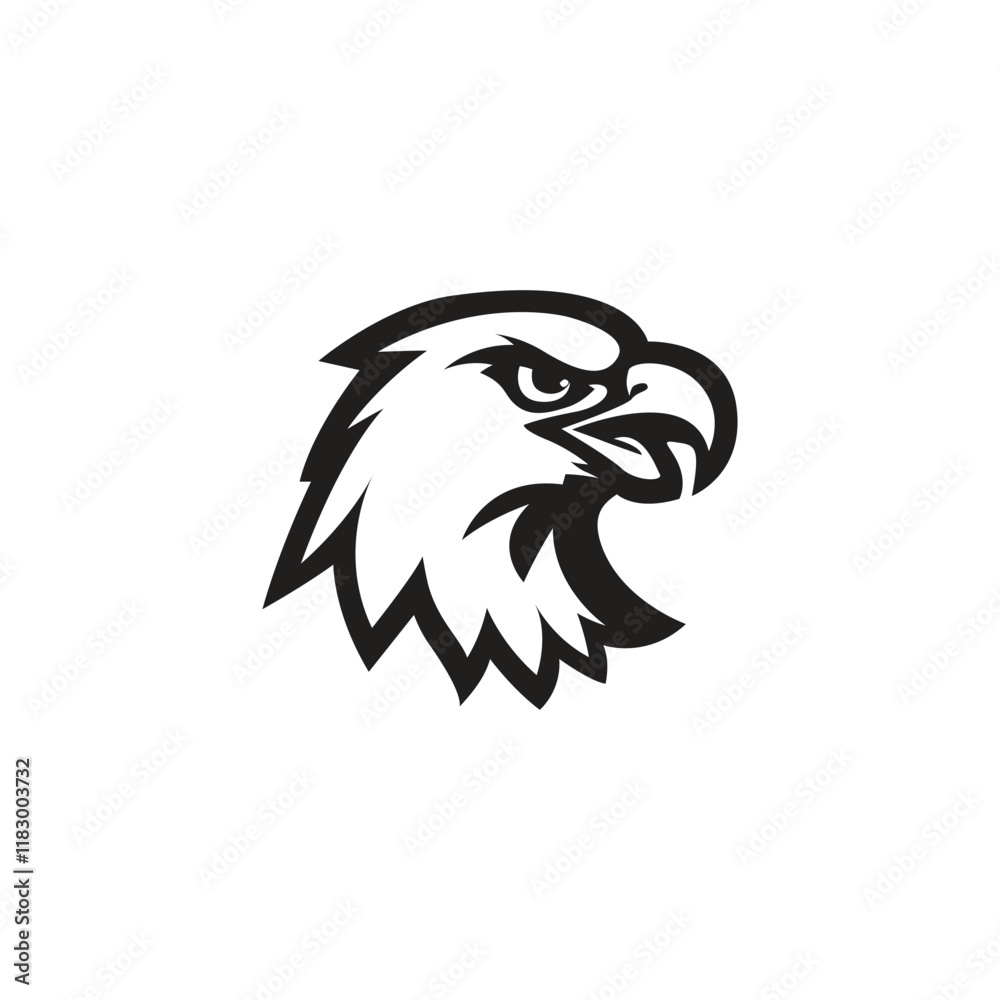 Fototapeta premium Silhouette of a eagle head vector