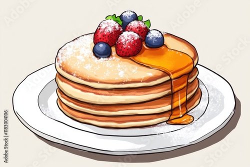 Wallpaper Mural Delicious Gluten Free Pancake Stack with Fresh Berries Torontodigital.ca