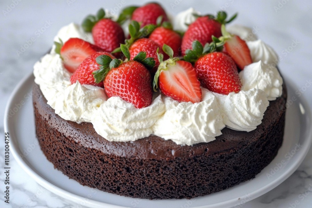 Gluten-Free Chocolate Cake with Strawberries and Cream Gluten-Free Chocolate Cake with Strawberries and Cream