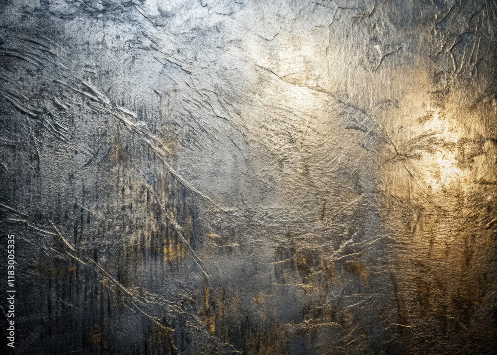 Obraz premium Grunge silver metallic background; noise grain adds industrial texture. Photography abstract.