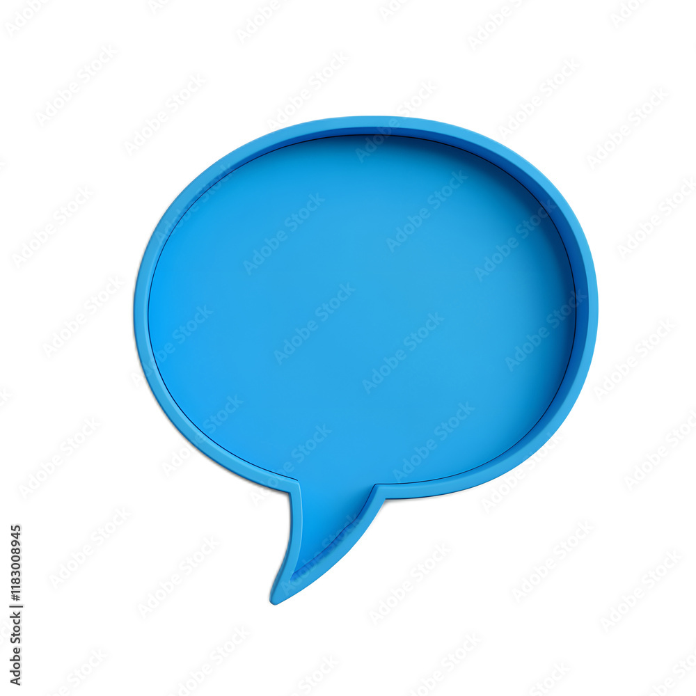 Empty Blue Speech Bubble or Quote Frame Mockup for Design Empty Blue Speech Bubble or Quote Frame Mockup for Design