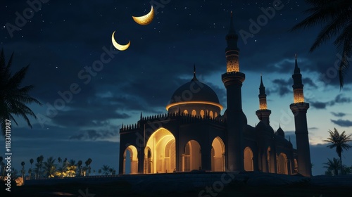 eid al fitr landscape background photo