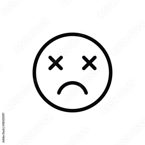 dead face emotion icon with closing eyes emoticon outline emoji