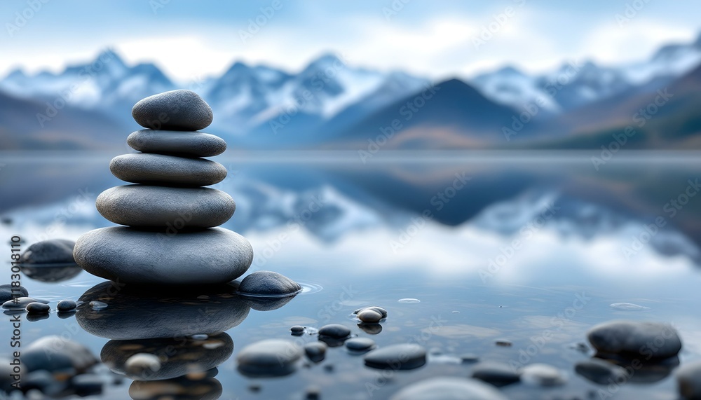 zen, stones, stacked, balanced, lake, still, water, reflection, snowcapped, mountains, range, serene, tranquil, harmony, nature, peaceful, meditative, scenic, outdoors, natural, calm, alignment zen, stones, stacked, balanced, lake, still, water, reflection, snowcapped, mountains, range, serene, tranquil, harmony, nature, peaceful, meditative, scenic, outdoors, natural, calm, alignment