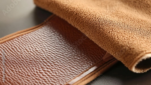 A professional display of leather recoloring solutions photo