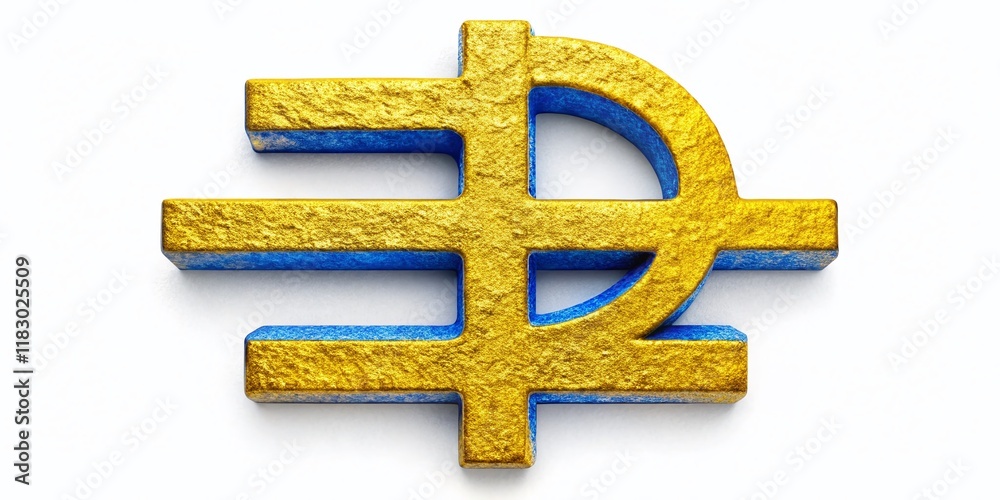 Obraz premium Isolated Ukrainian Hryvnia Sign on White Background: High-Resolution Stock Photo