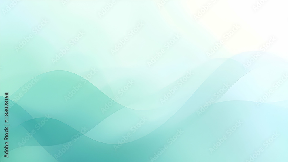 Abstract Waves in Soft Green Shades Abstract Waves in Soft Green Shades