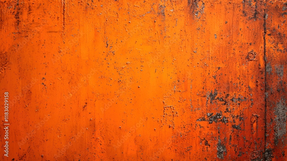 Textured orange wall with weathered paint Textured orange wall with weathered paint
