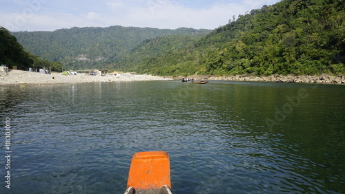 Beautiful camping tents for tourists along with boating in Dawki or Umngot River