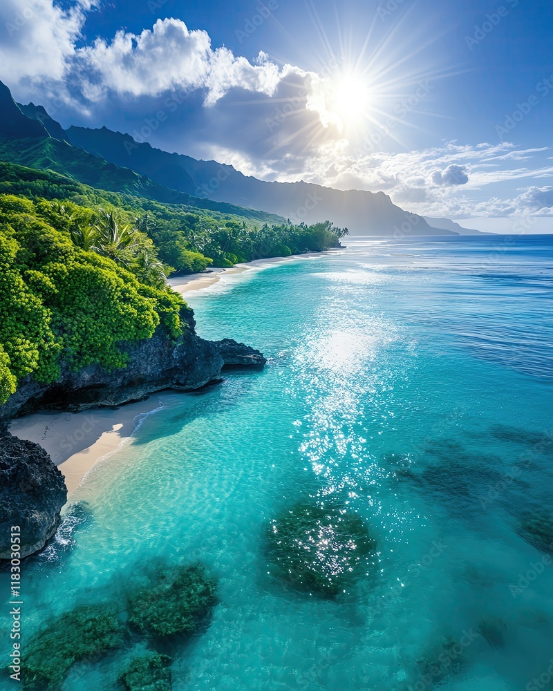 Fototapeta premium Breathtaking coastal view with clear waters