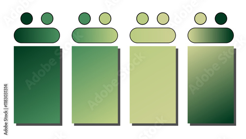 Set of vector gradient background. Cover set design with Forest Green, Emerald Green, Lint color. Beautiful abstract gradient for covers, wallpapers, branding, business cards. Vector illustration