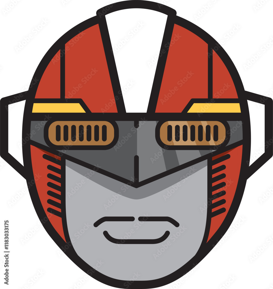 Naklejka premium ヒーローのお面