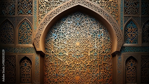 Moon and abstract luxury islamic elements background